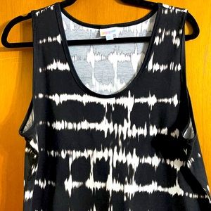LuLaRoe Black and White Tie Dye Tank